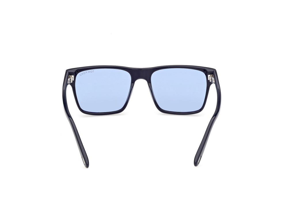 Sunglasses Tom Ford Calder FT1205 (90V) color blu lucido shape square 