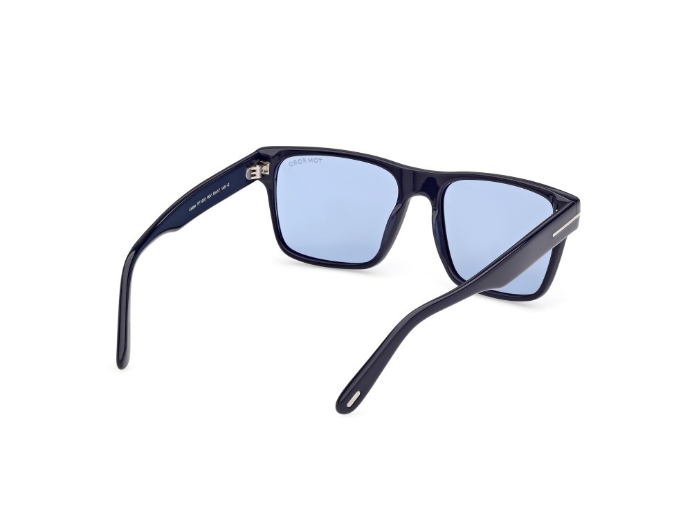 Sunglasses Tom Ford Calder FT1205 (90V) color blu lucido shape square 