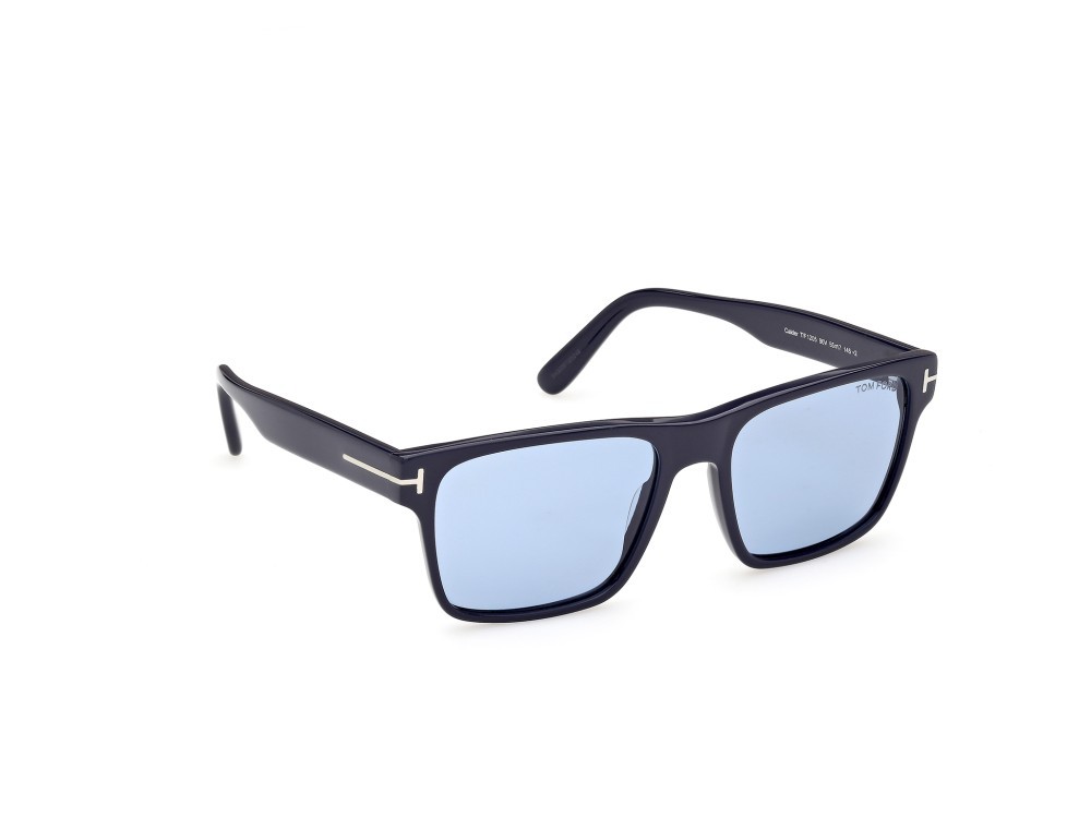 Sunglasses Tom Ford Calder FT1205 (90V) color blu lucido shape square 
