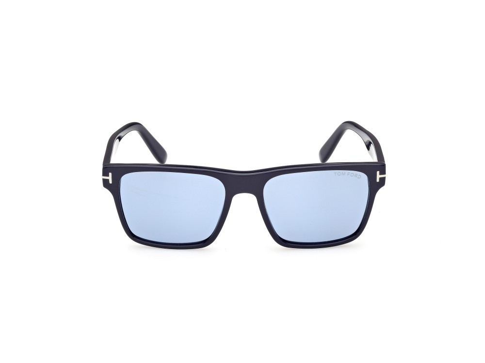 Sunglasses Tom Ford Calder FT1205 (90V) color blu lucido shape square 
