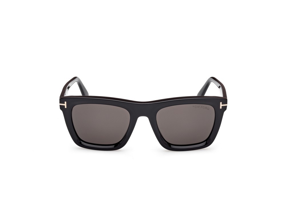 Sonnenbrillen Tom Ford Lelio FT1207 (01A) farbe nero lucido form quadratisch gläser fumo