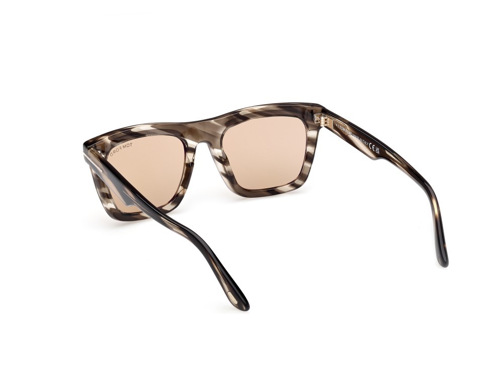 Sunglasses Tom Ford Lelio FT1207 (56E) color avana colorata shape square lenses marrone