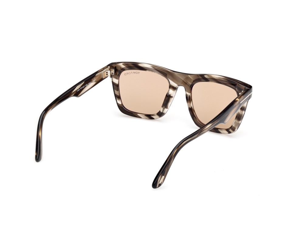 Sunglasses Tom Ford Lelio FT1207 (56E) color avana colorata shape square lenses marrone