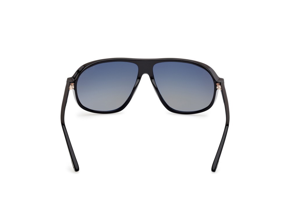 Occhiali da sole Tom Ford Guillaume FT1208 (01B) colore nero lucido forma aviator lenti fumo grad.