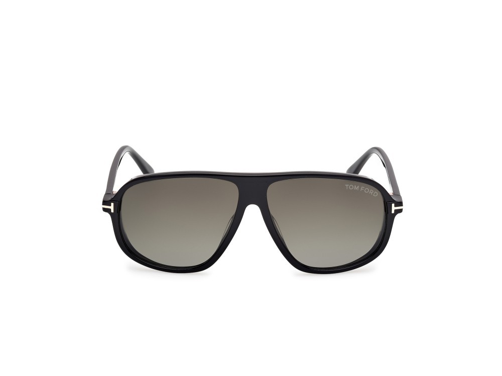 Occhiali da sole Tom Ford Guillaume FT1208 (01B) colore nero lucido forma aviator lenti fumo grad.