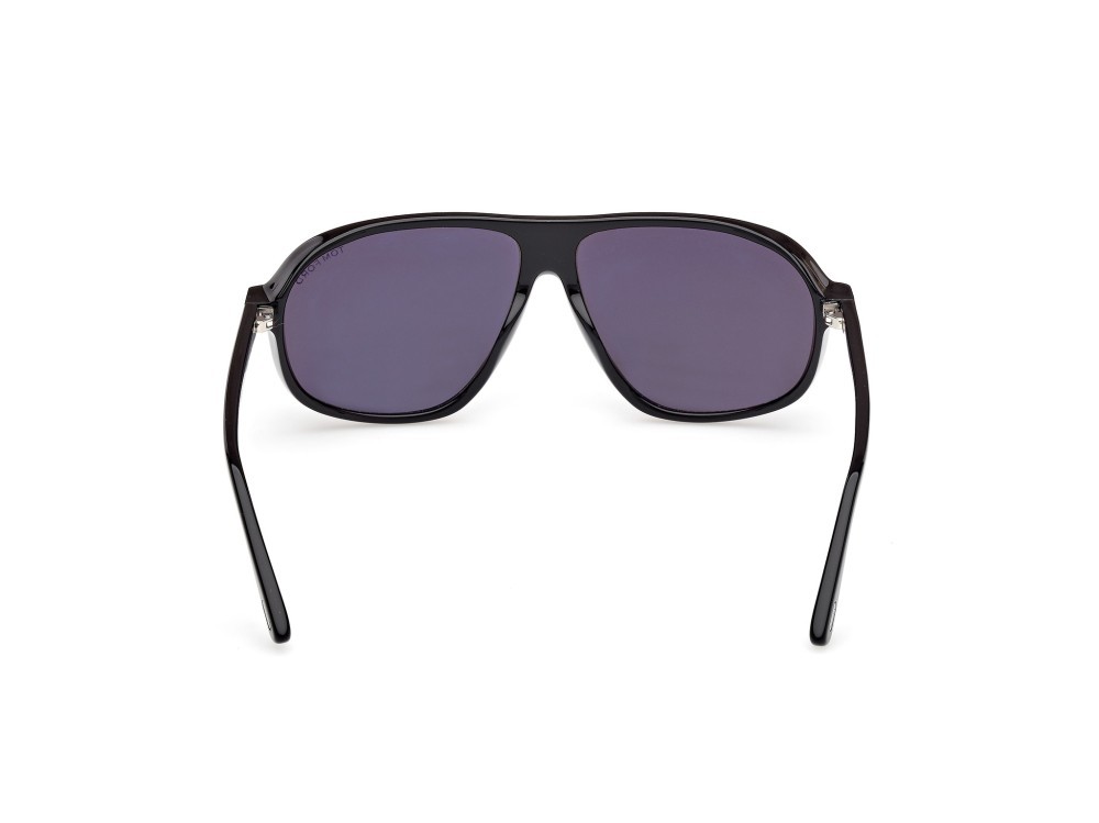 Sunglasses Tom Ford Guillaume FT1208-N (01A) color nero lucido shape aviator lenses fumo