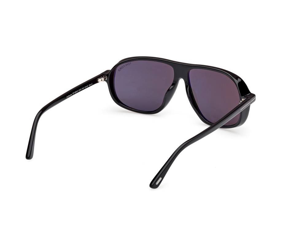 Sunglasses Tom Ford Guillaume FT1208-N (01A) color nero lucido shape aviator lenses fumo