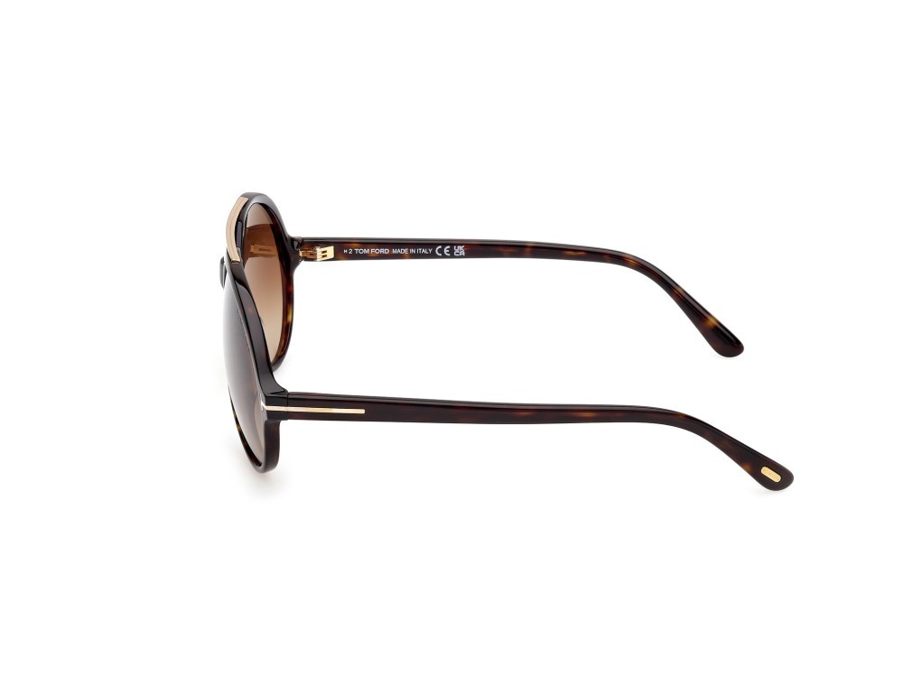 Occhiali da sole Tom Ford Aalto FT1210 (52F) colore avana scura forma aviator lenti marrone sfumato