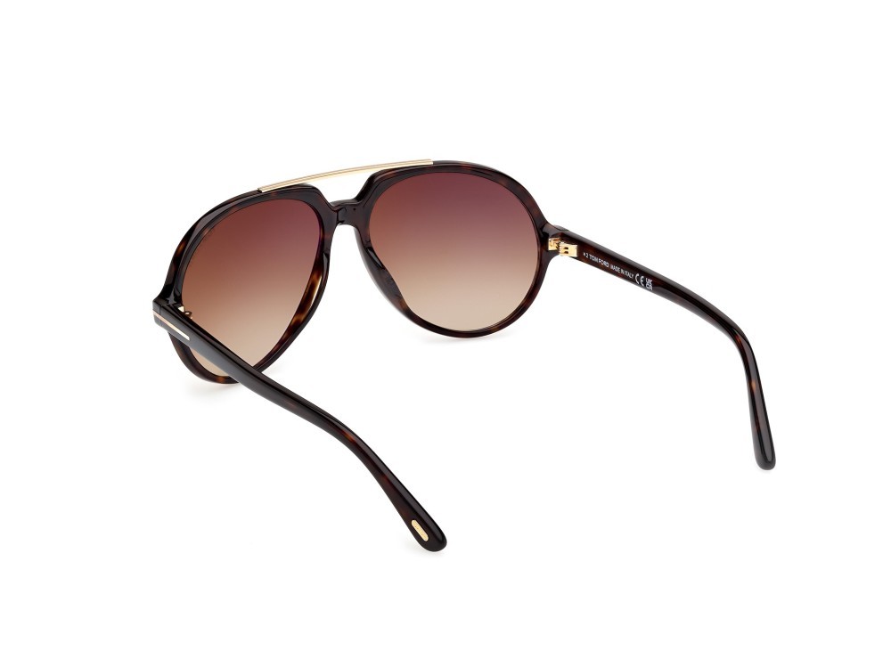 Occhiali da sole Tom Ford Aalto FT1210 (52F) colore avana scura forma aviator lenti marrone sfumato