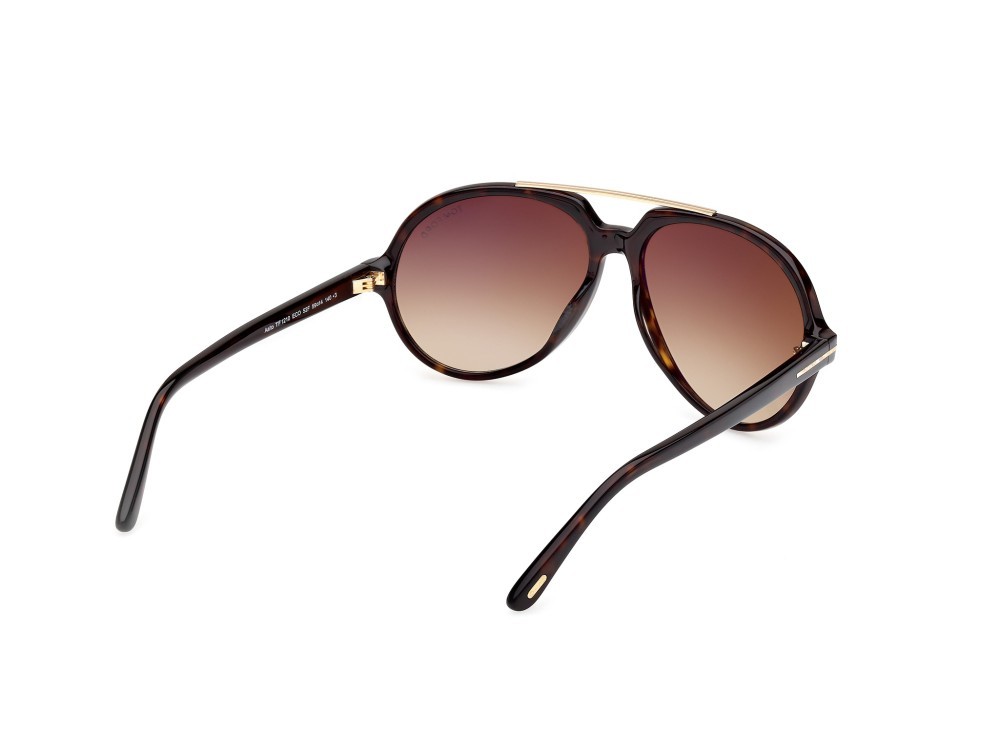 Occhiali da sole Tom Ford Aalto FT1210 (52F) colore avana scura forma aviator lenti marrone sfumato