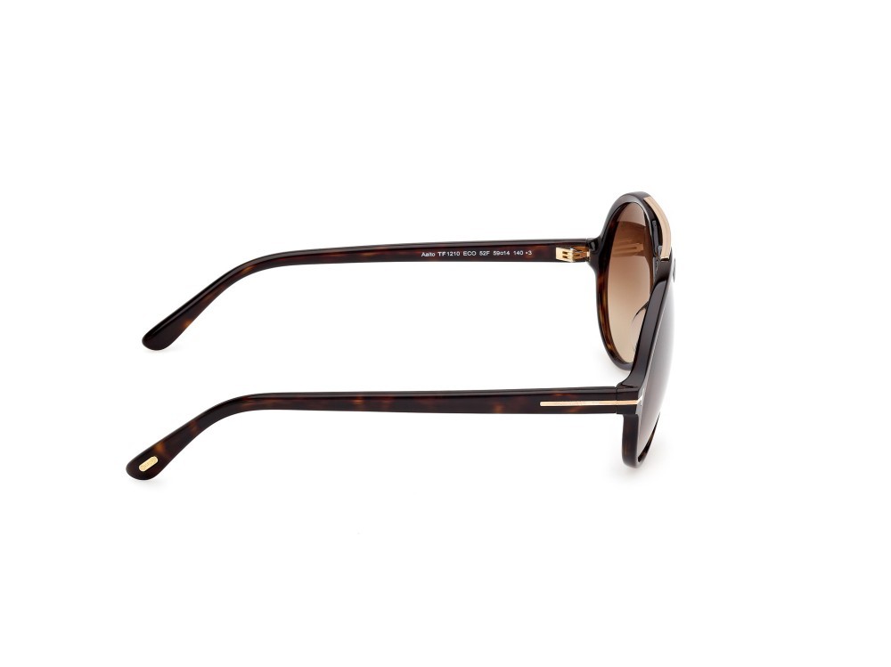 Occhiali da sole Tom Ford Aalto FT1210 (52F) colore avana scura forma aviator lenti marrone sfumato