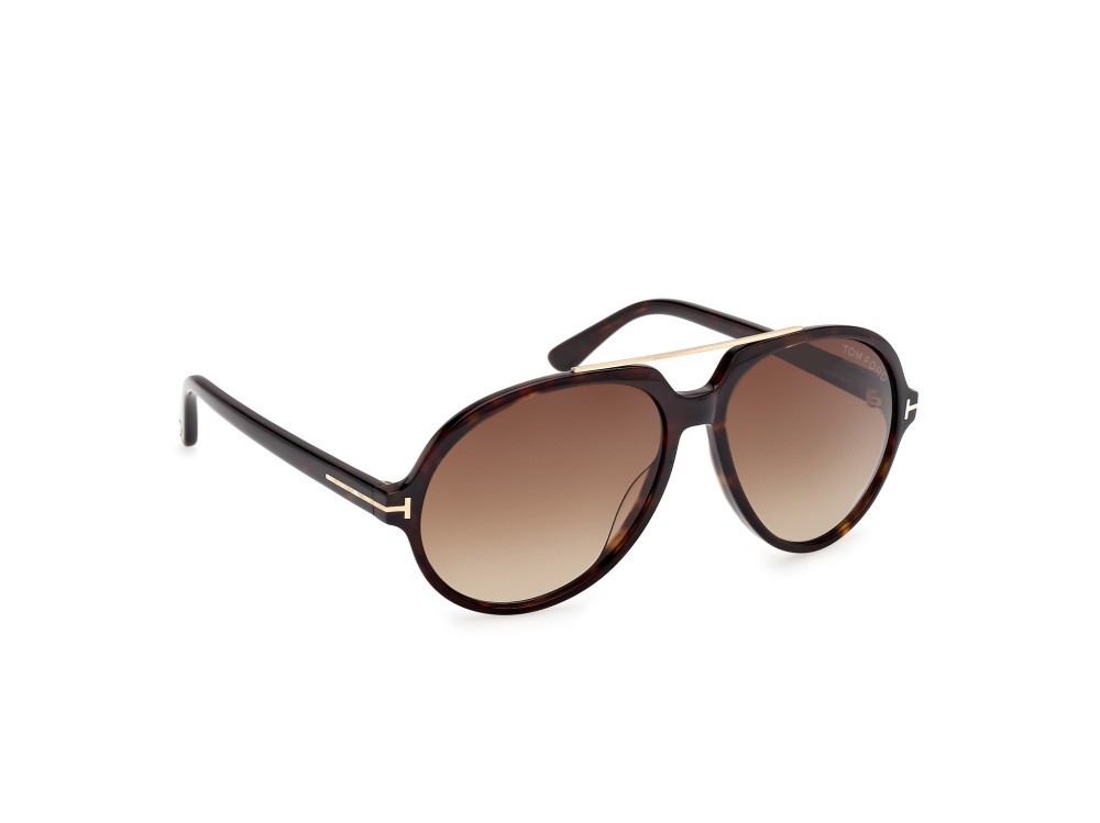 Occhiali da sole Tom Ford Aalto FT1210 (52F) colore avana scura forma aviator lenti marrone sfumato