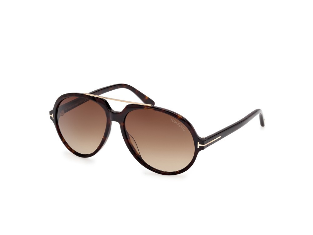 Occhiali da sole Tom Ford Aalto FT1210 (52F) colore avana scura forma aviator lenti marrone sfumato