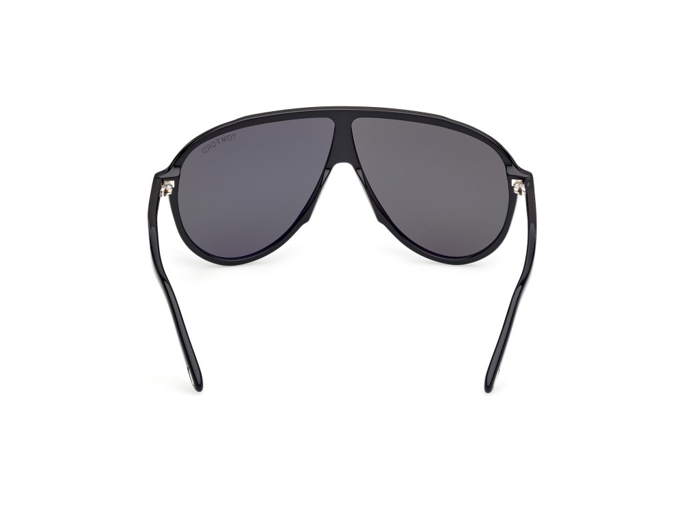 Sunglasses Tom Ford Vladimir FT1211 (01N) color nero lucido shape aviator lenses verde