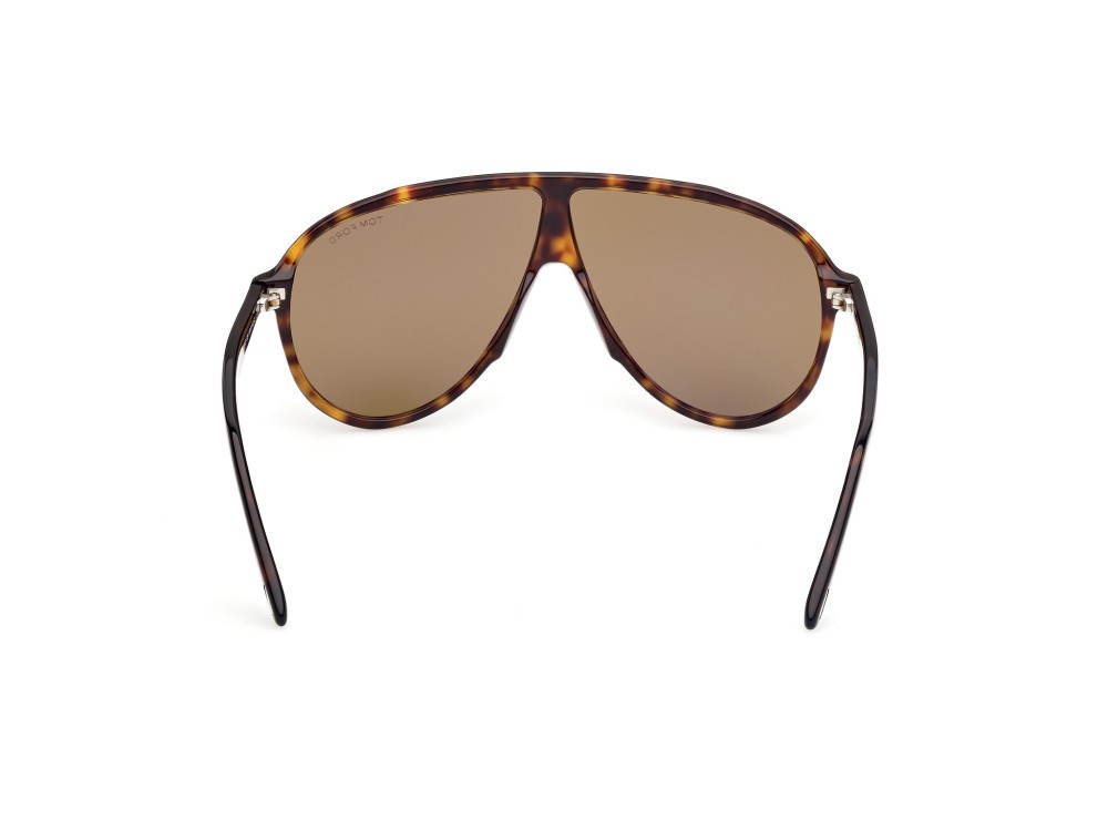 Sunglasses Tom Ford Vladimir FT1211 (52N) color avana scura shape aviator lenses verde