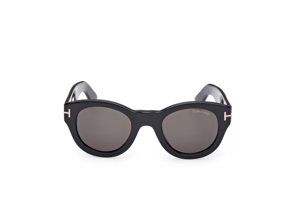 Occhiali da sole Tom Ford Lucinda FT1212 (01A) colore nero lucido forma rotondo lenti fumo