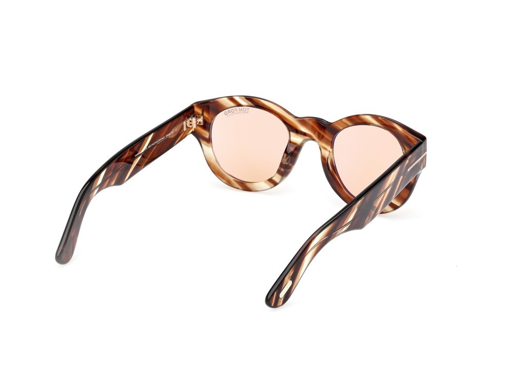 Occhiali da sole Tom Ford Lucinda FT1212 (55E) colore avana colorata forma rotondo 