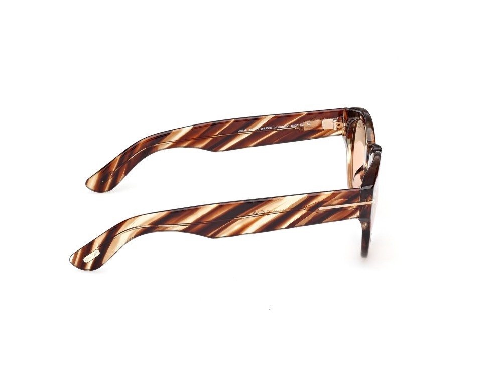 Occhiali da sole Tom Ford Lucinda FT1212 (55E) colore avana colorata forma rotondo 