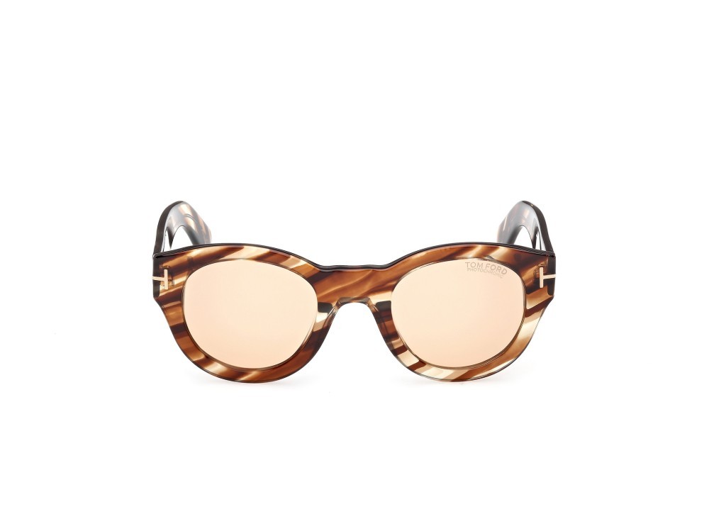 Occhiali da sole Tom Ford Lucinda FT1212 (55E) colore avana colorata forma rotondo 