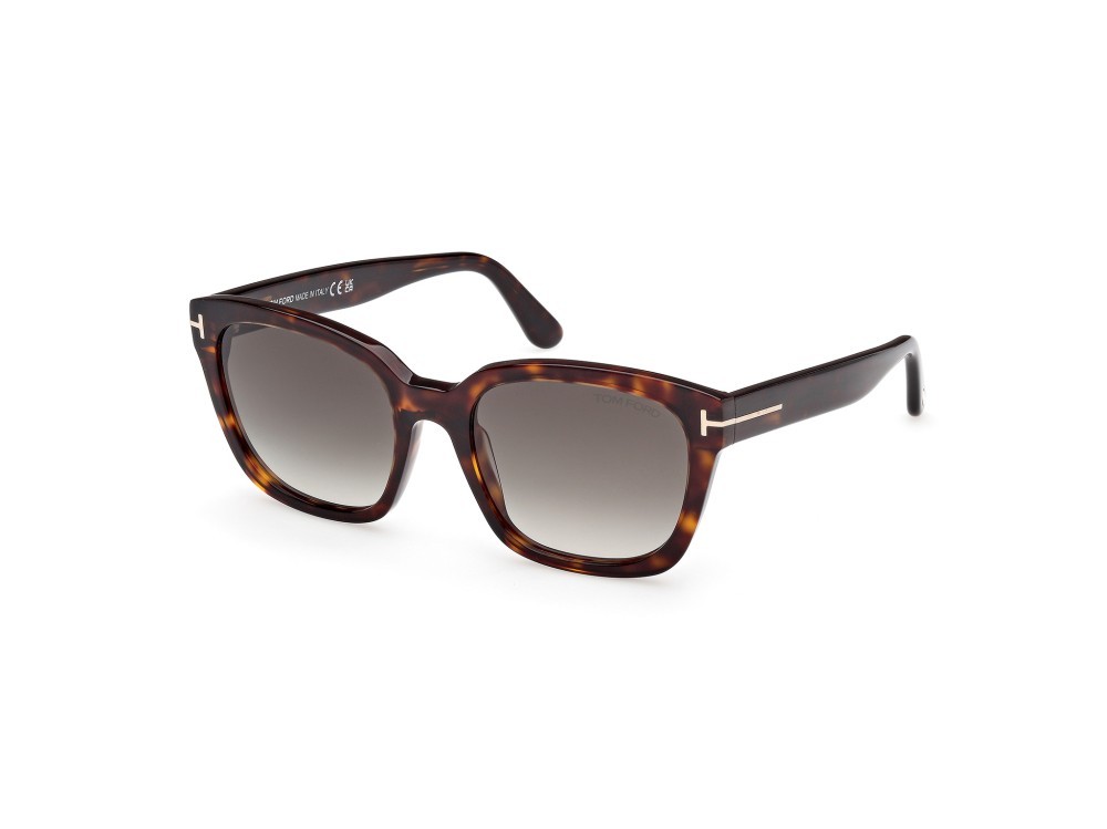 Sunglasses Tom Ford Haylay FT1216 (52B) color avana scura shape square lenses fumo grad.