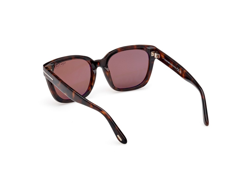 Sunglasses Tom Ford Haylay FT1216 (52H) color avana scura shape square lenses marrone polar.