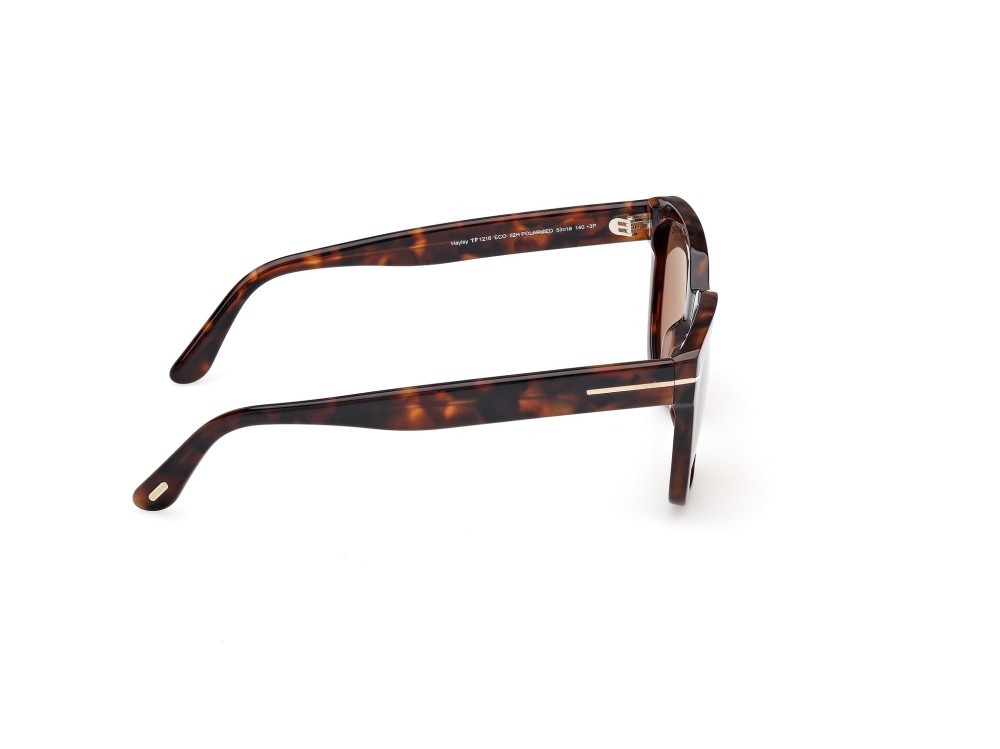 Sunglasses Tom Ford Haylay FT1216 (52H) color avana scura shape square lenses marrone polar.
