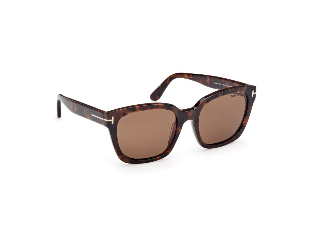 Sunglasses Tom Ford Haylay FT1216 (52H) color avana scura shape square lenses marrone polar.