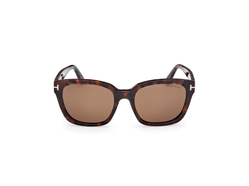 Sunglasses Tom Ford Haylay FT1216 (52H) color avana scura shape square lenses marrone polar.