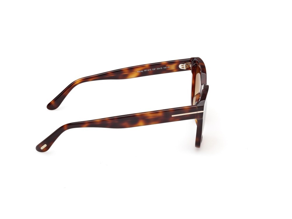 Sunglasses Tom Ford Haylay FT1216 (53F) color avana bionda  shape square lenses marrone sfumato