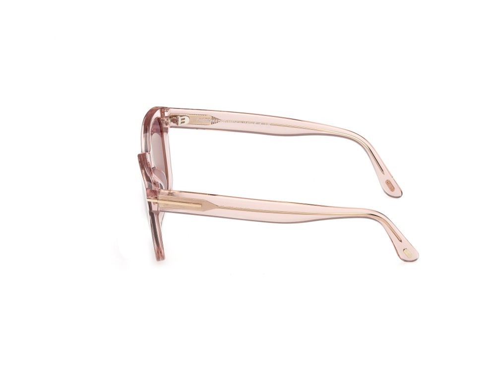 Sunglasses Tom Ford Haylay FT1216 (72Y) color rosa chiaro lucido  shape square lenses viola