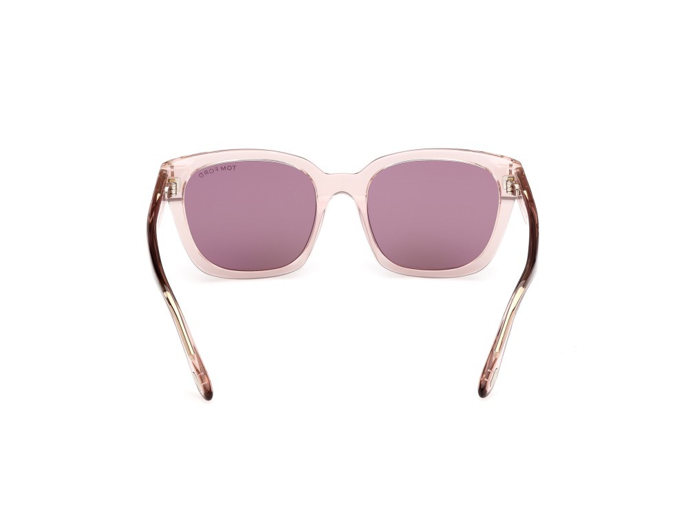 Sunglasses Tom Ford Haylay FT1216 (72Y) color rosa chiaro lucido  shape square lenses viola