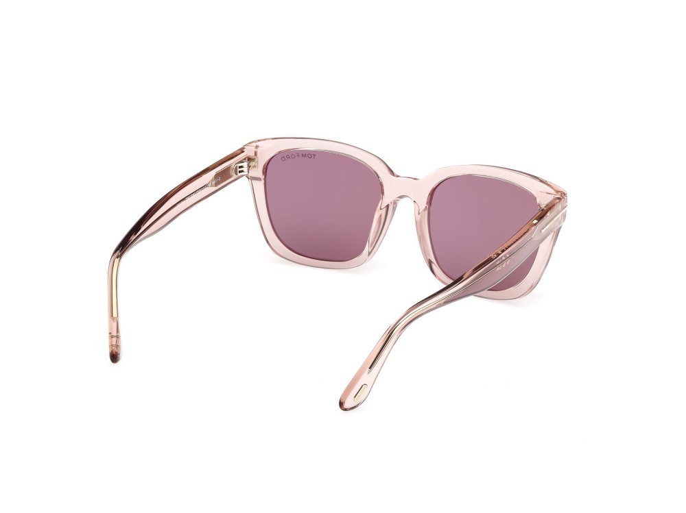 Sunglasses Tom Ford Haylay FT1216 (72Y) color rosa chiaro lucido  shape square lenses viola