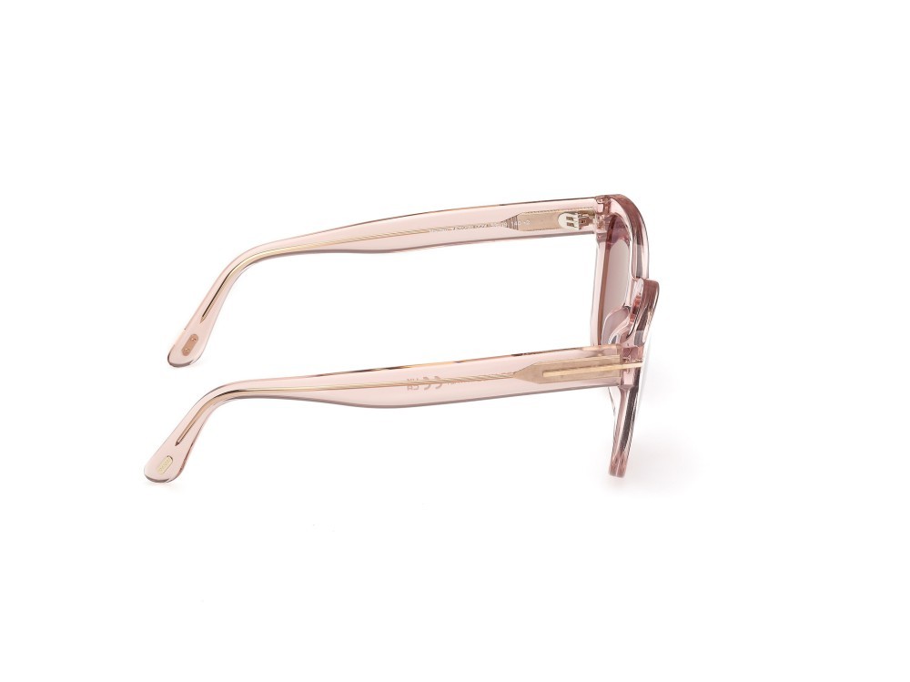 Sunglasses Tom Ford Haylay FT1216 (72Y) color rosa chiaro lucido  shape square lenses viola