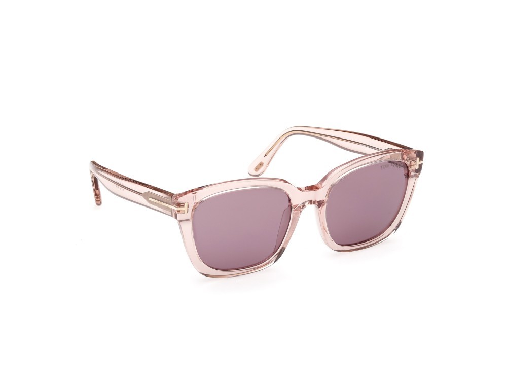 Sunglasses Tom Ford Haylay FT1216 (72Y) color rosa chiaro lucido  shape square lenses viola