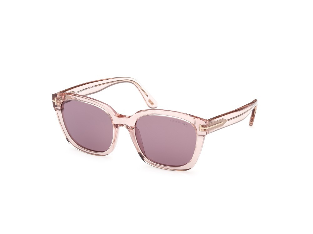 Sunglasses Tom Ford Haylay FT1216 (72Y) color rosa chiaro lucido  shape square lenses viola