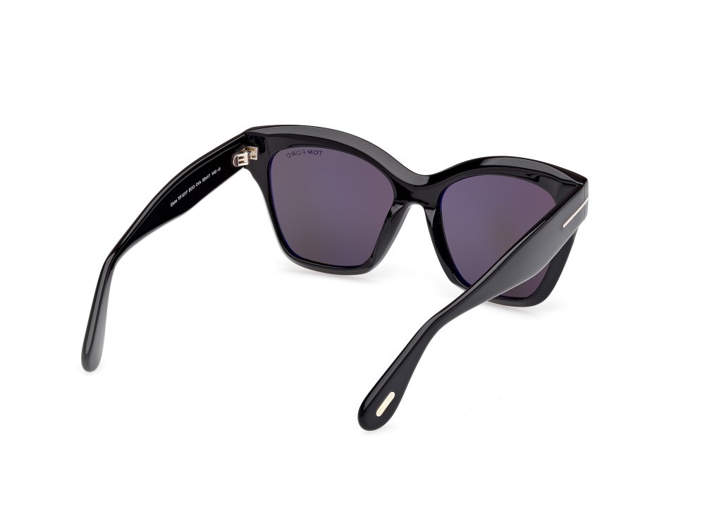 Sunglasses Tom Ford Elvira FT1217 (01A) color nero lucido shape butterfly lenses fumo