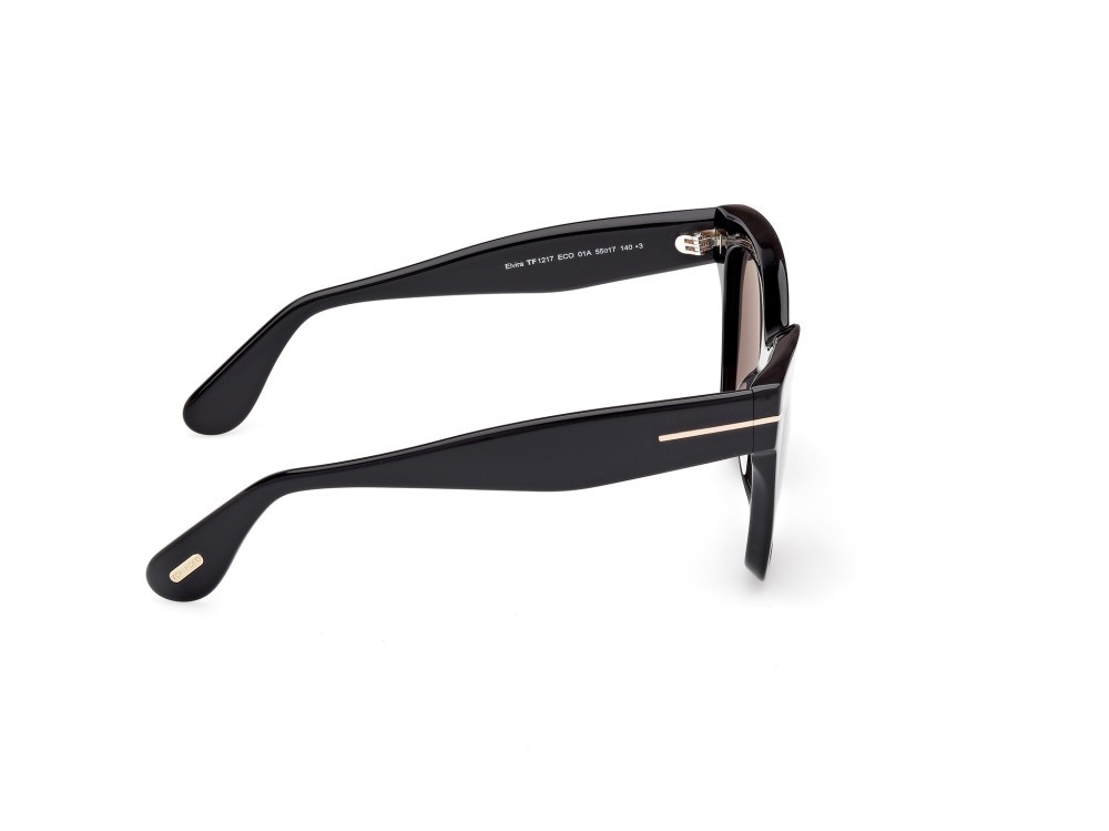 Sunglasses Tom Ford Elvira FT1217 (01A) color nero lucido shape butterfly lenses fumo