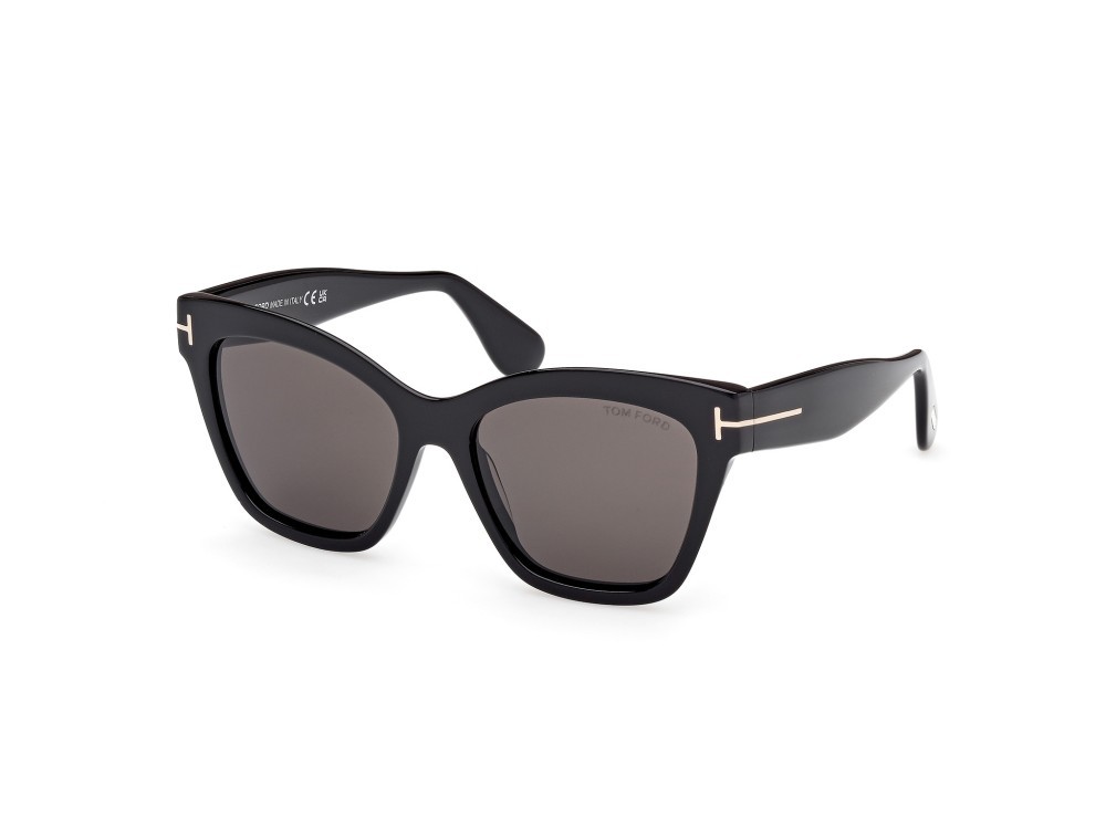 Sunglasses Tom Ford Elvira FT1217 (01A) color nero lucido shape butterfly lenses fumo