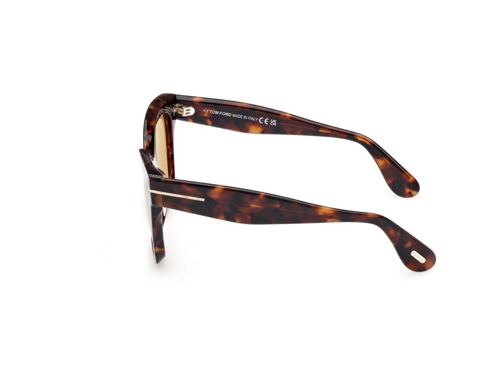 Sunglasses Tom Ford Elvira FT1217 (52E) color avana scura  shape butterfly lenses marrone