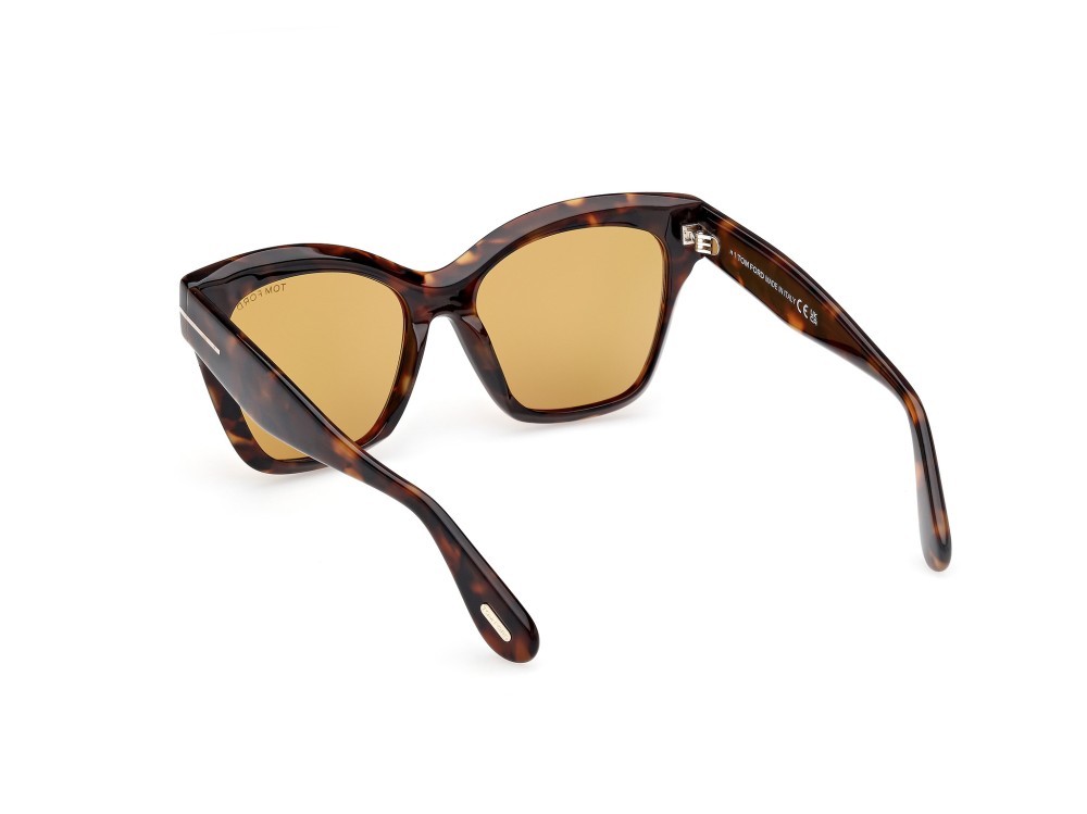 Sunglasses Tom Ford Elvira FT1217 (52E) color avana scura  shape butterfly lenses marrone