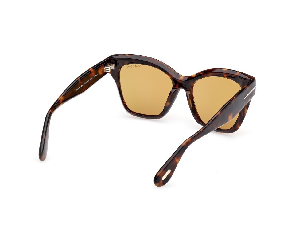 Sunglasses Tom Ford Elvira FT1217 (52E) color avana scura  shape butterfly lenses marrone