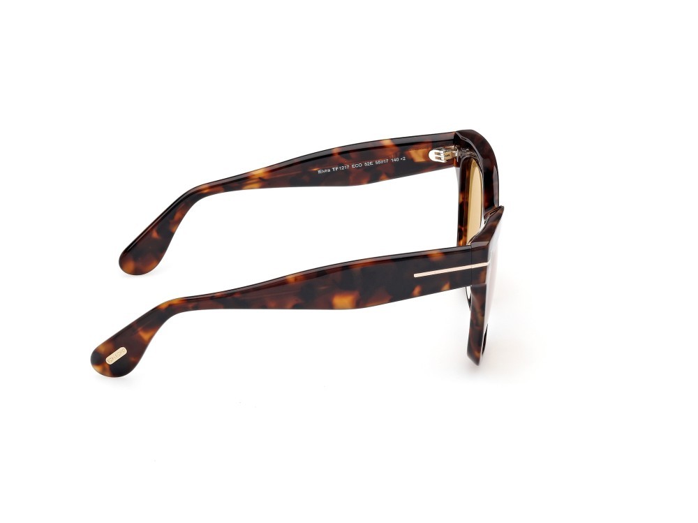 Sunglasses Tom Ford Elvira FT1217 (52E) color avana scura  shape butterfly lenses marrone