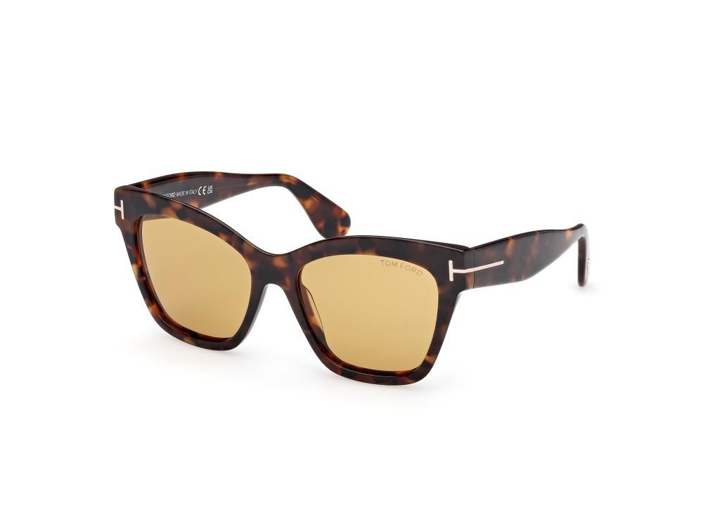 Sunglasses Tom Ford Elvira FT1217 (52E) color avana scura  shape butterfly lenses marrone