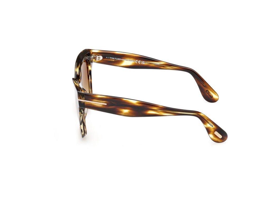 Sunglasses Tom Ford Elvira FT1217 (55F) color avana colorata shape butterfly lenses marrone sfumato