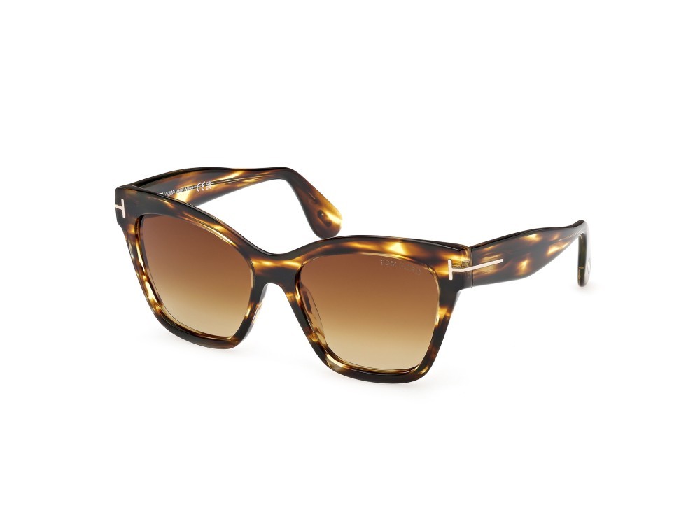 Sunglasses Tom Ford Elvira FT1217 (55F) color avana colorata shape butterfly lenses marrone sfumato
