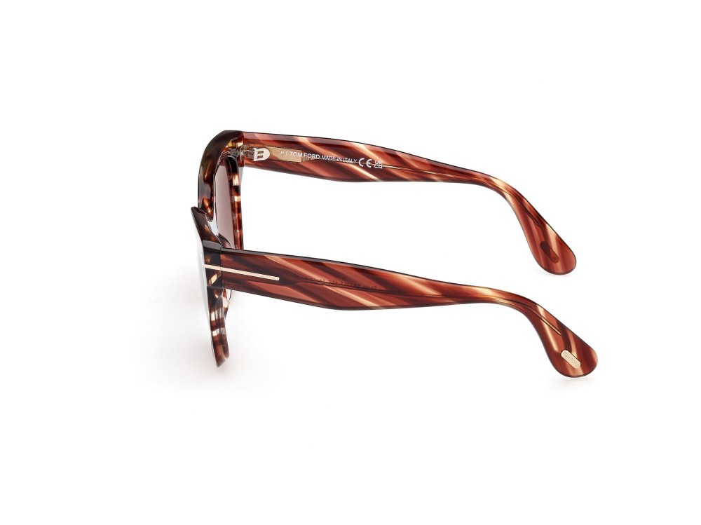 Sonnenbrillen Tom Ford Elvira FT1217 (55T) farbe avana colorata form schmetterling gläser bordeaux sfumato