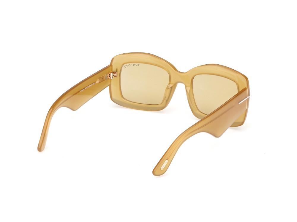 Sonnenbrillen Tom Ford Venetia FT1218 (39E) farbe giallo scuro lucido form rechteckig gläser marrone