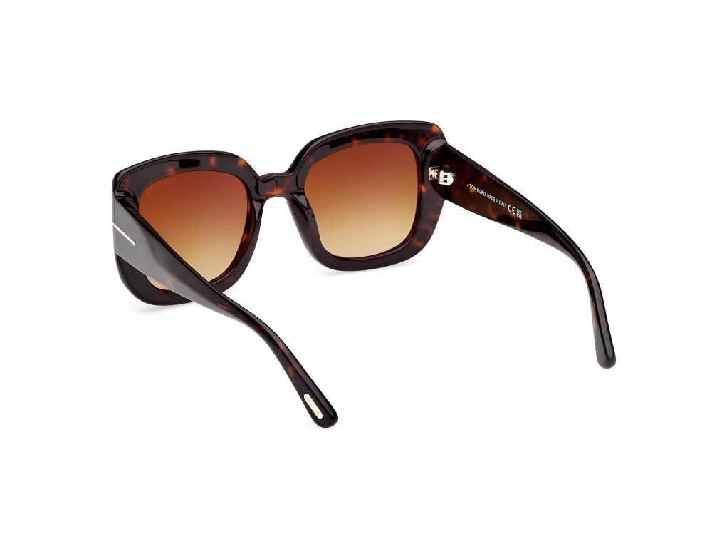 Sunglasses Tom Ford Carla 02 FT1220 (52F) color avana scura shape square lenses marrone sfumato