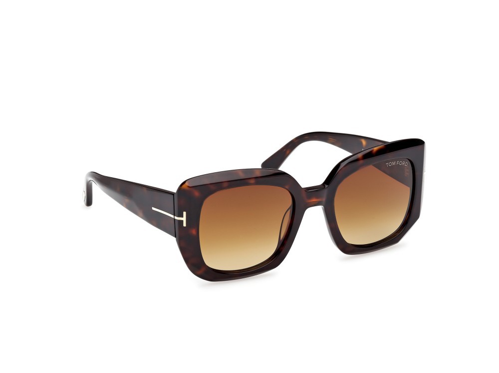 Sunglasses Tom Ford Carla 02 FT1220 (52F) color avana scura shape square lenses marrone sfumato