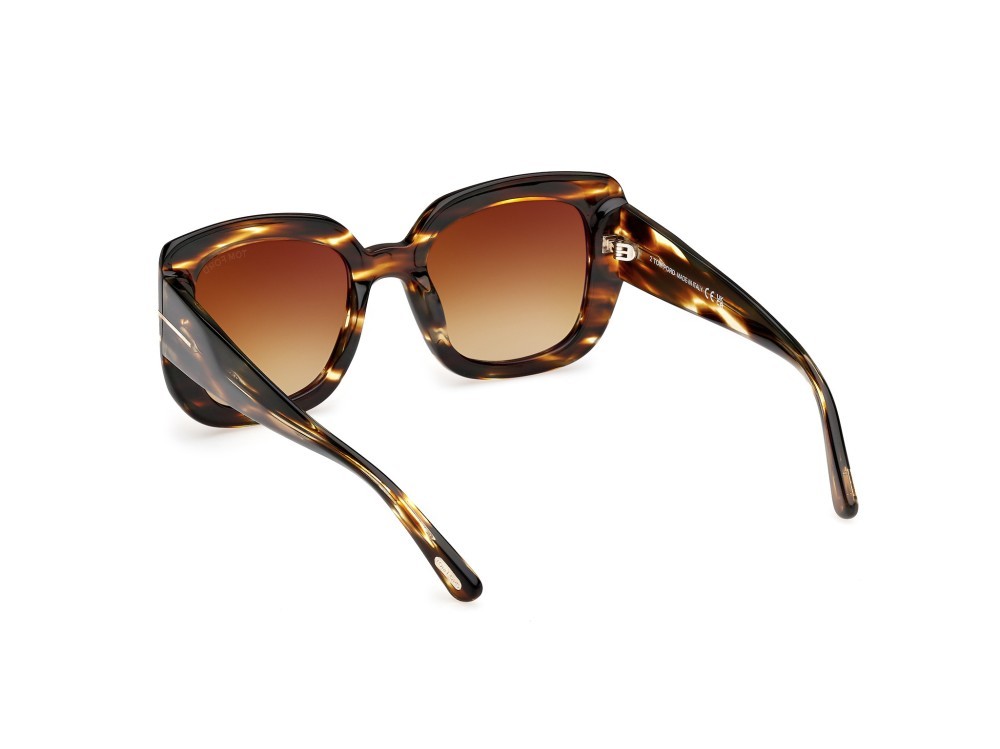 Sunglasses Tom Ford Carla 02 FT1220 (55F) color avana scura shape square lenses marrone sfumato